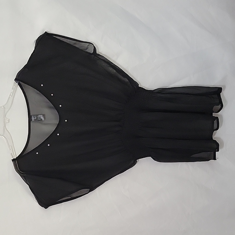 Sheer Rhinestone Swim Cover Up